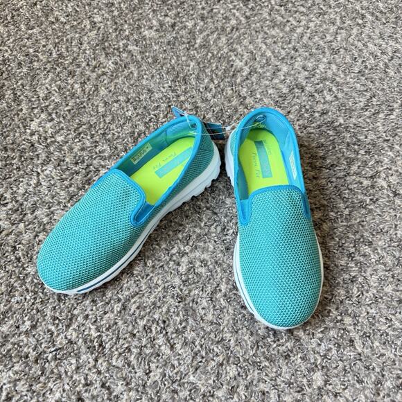 Skechers Go Walk Dazzle 2 Walking Shoes Teal Green Women Size 8.5 Slip On New - Picture 2 of 10